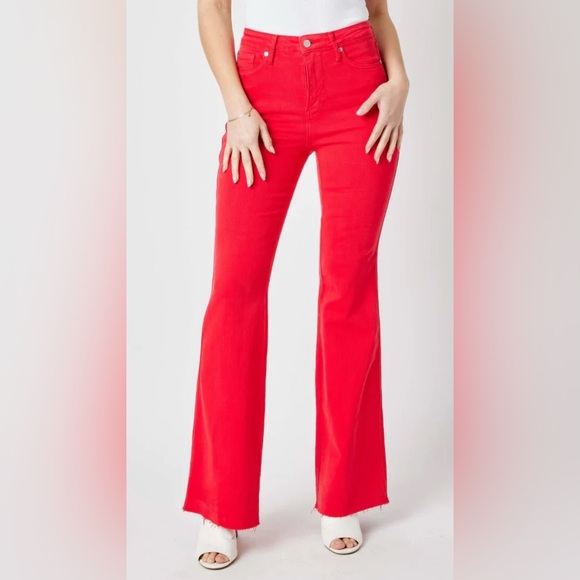 NWT JUDY BLUE TUMMY CONTROL RED FLARE JB88833 Size 11/30 - Picture 1 of 7